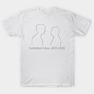 sam and dean silhouette minimalist supernatural 2005-2020 T-Shirt